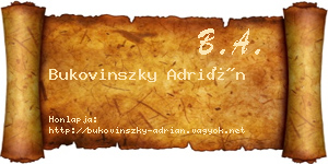Bukovinszky Adrián névjegykártya