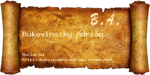 Bukovinszky Adrián névjegykártya